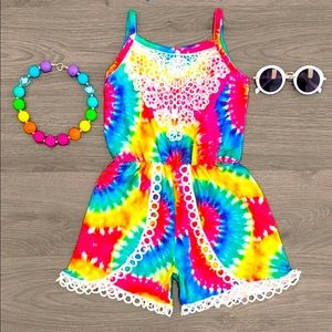 New 💕 Baby Girl Tie Dye Romper